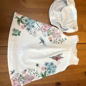 White floral water paint style dress.